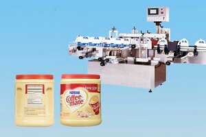 Automatic Twin side labeler with wrap station